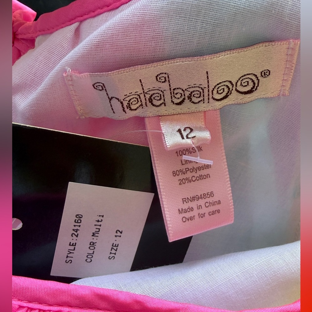 NWT- Halabaloo Rainbow Dress 100% Silk Girls Sz 12 - Picture 6 of 6